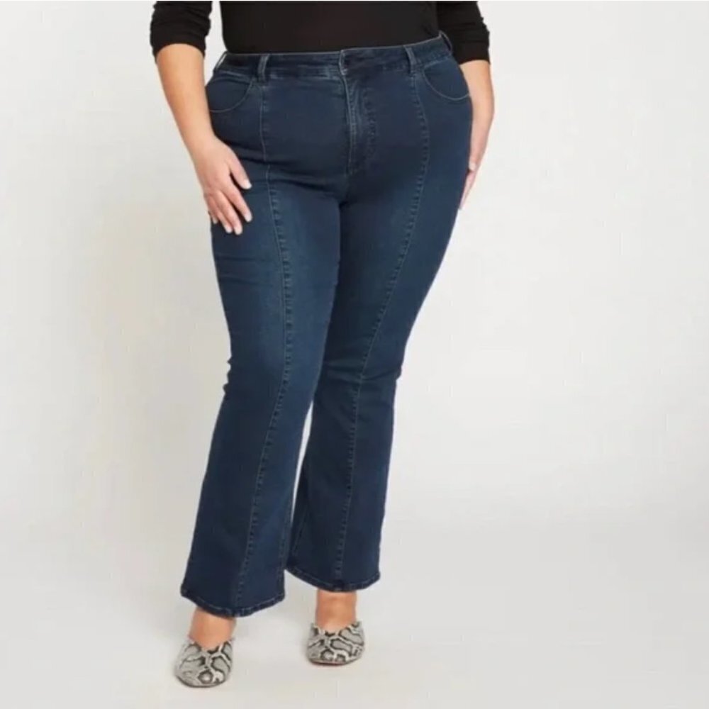 Universal Standard Mariah High Rise Seam Bootcut Jeans Dark Wash Size 10